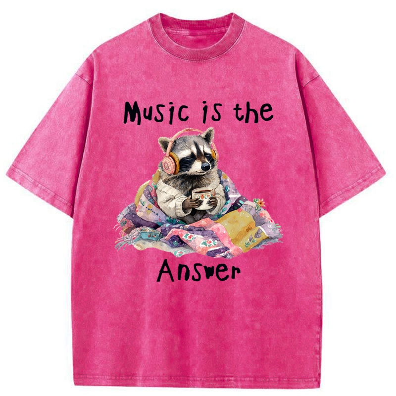 Unisex Music Is The Answer Washed T-Shirt