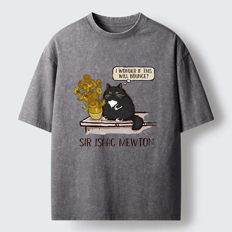 Unisex Cat Wants To Do A Physics Experiment Washed T-Shirt