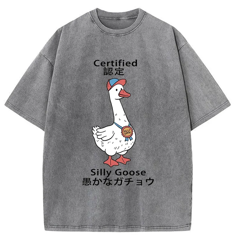 Tokyo-Tiger Certified Funny Silly Goose Washed T-Shirt