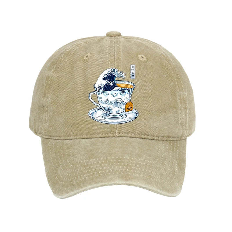  The Great Kanagawa Tea Wave Washed Cap