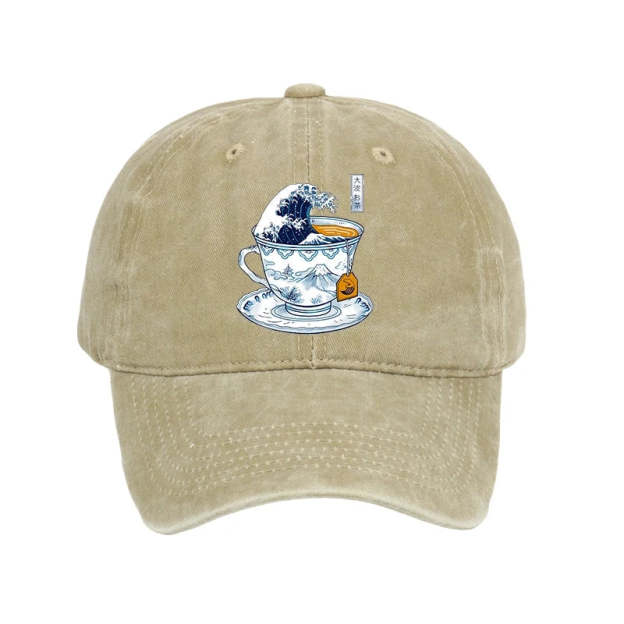  The Great Kanagawa Tea Wave Washed Cap