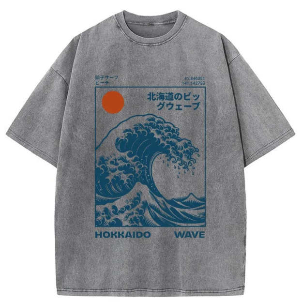 Hokkaido Wave Japan Washed T-Shirt