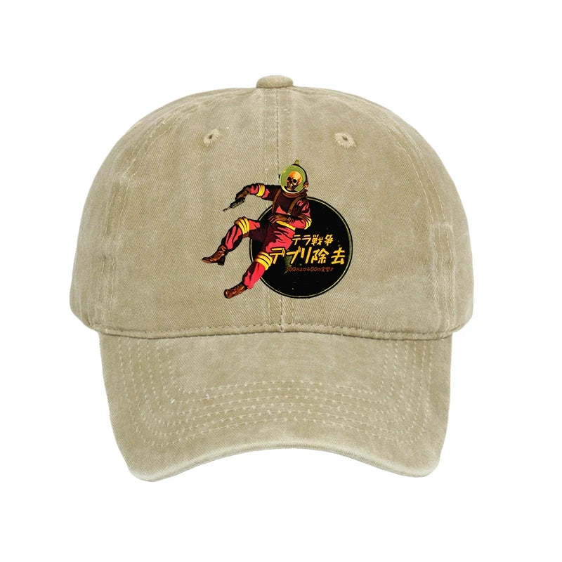  Skeleton Astronaut Washed Cap