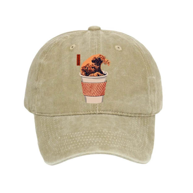  The Great Wave Coffee Washed Cap