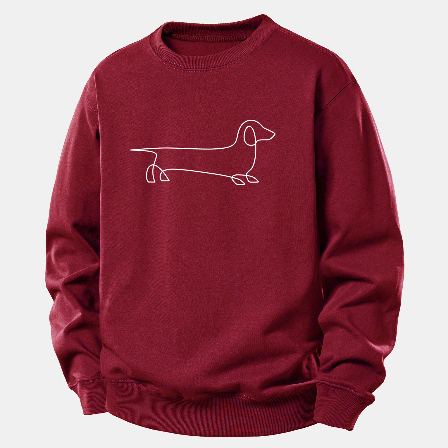 Line Dachshund Print Relax Fit Sweatshirt