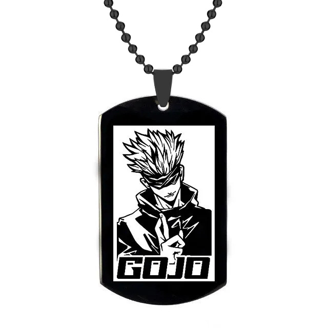 Animation Peripheral Accessories Spell Return Necklace Gojo Satoru Cartoon Character Image Stainless Steel Laser Engraving Pendant