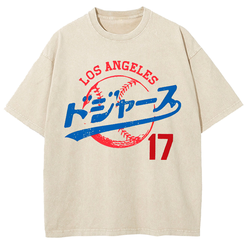  Los Angeles Dodgers japanese design Washed T-Shirt