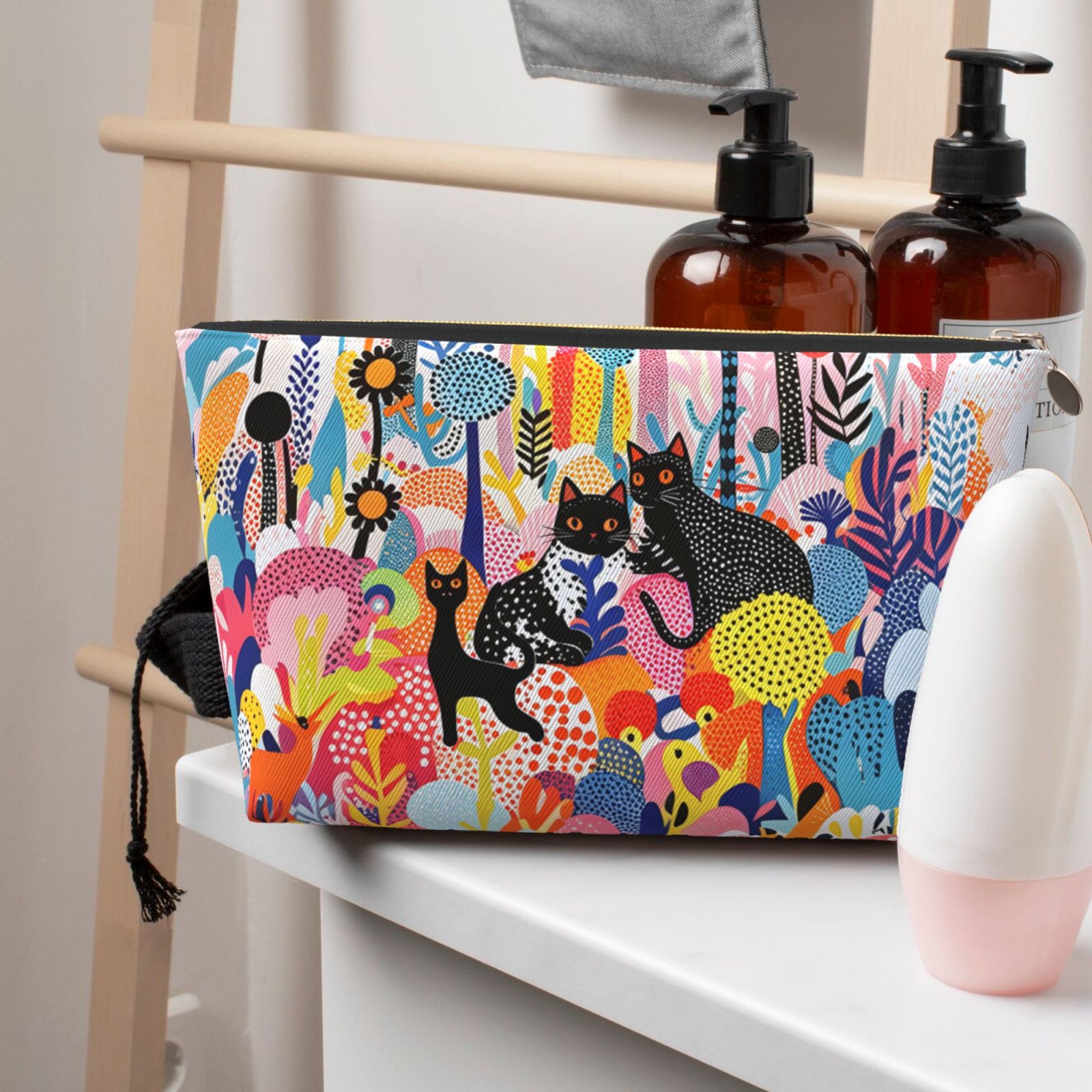 Yayoi Kusama Cat Printed Makeup Bag