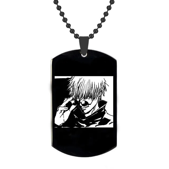 Animation Peripheral Accessories Spell Return Necklace Gojo Satoru Cartoon Character Image Stainless Steel Laser Engraving Pendant