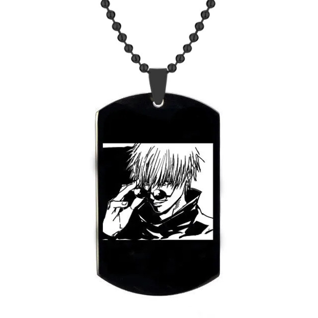 Animation Peripheral Accessories Spell Return Necklace Gojo Satoru Cartoon Character Image Stainless Steel Laser Engraving Pendant