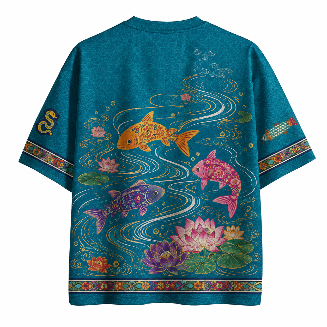 Folk Art Colorful Fish Jersey Shirts