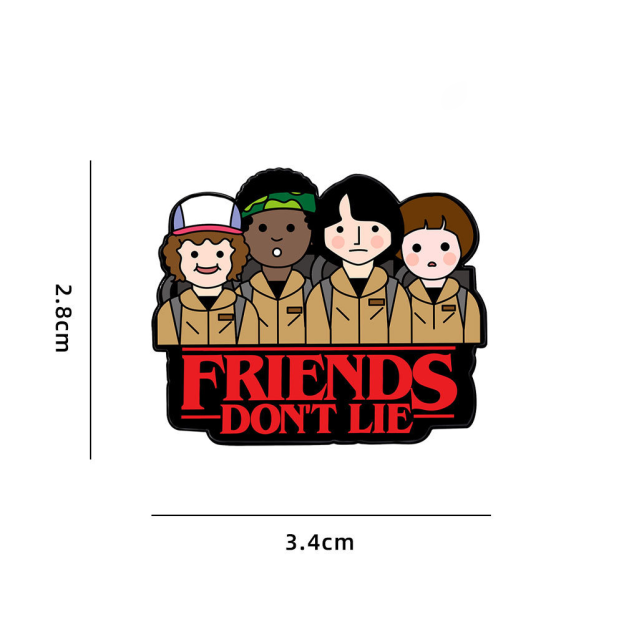 Cartoon Anime Stranger Things Metal Badge Creative Stranger Things Cute Brooch Jewelry Accessories