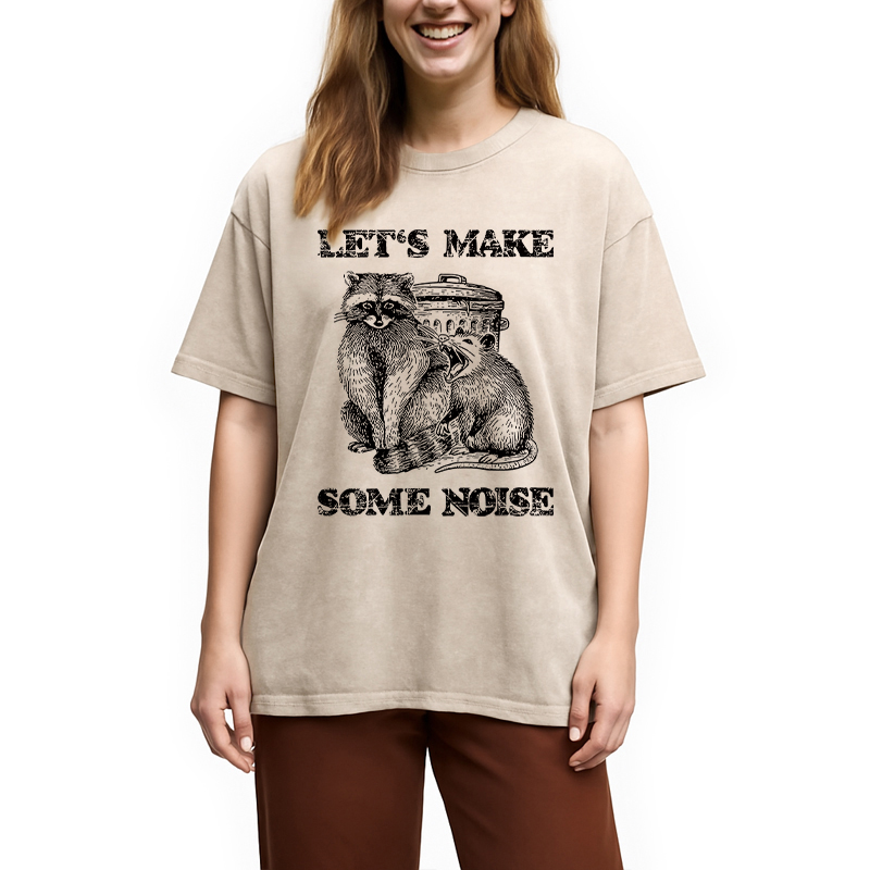Noisy Raccoons And Possums Washed T-Shirt