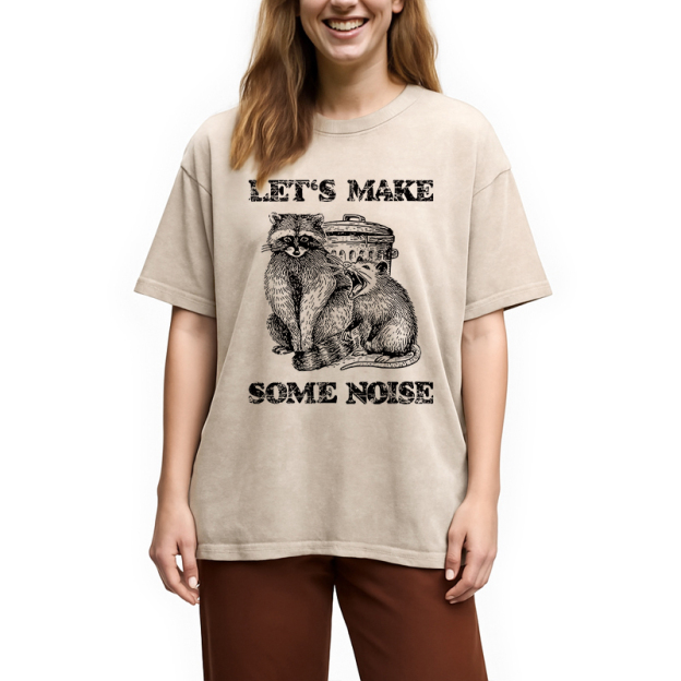 Noisy Raccoons And Possums Washed T-Shirt