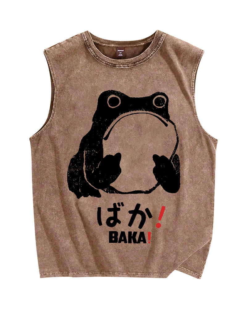 Stupid Frog Vintage Distressed Washed Tank Top