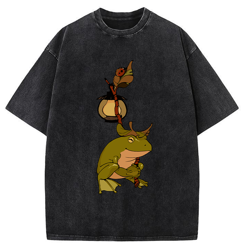 Frog With Lantern Washed T-Shirt