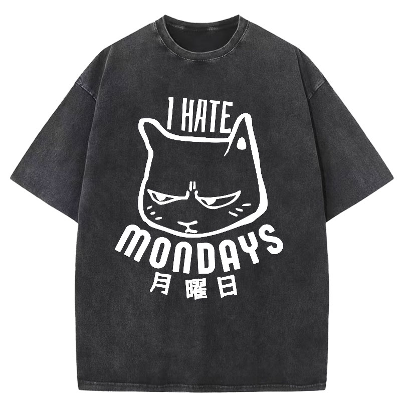 Cat Hate Monday Washed T-Shirt