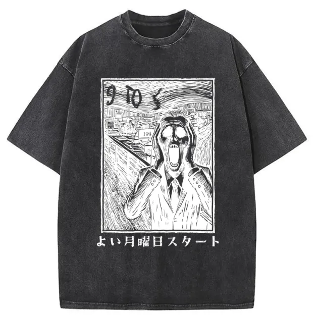 Office Worker The Scream Washed T-Shirt