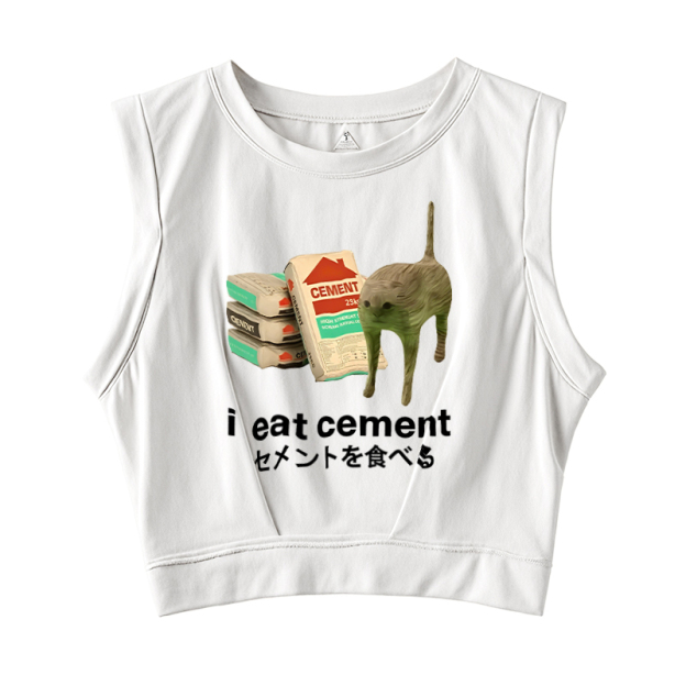  I Eat Cement Sleeveless Crop Top