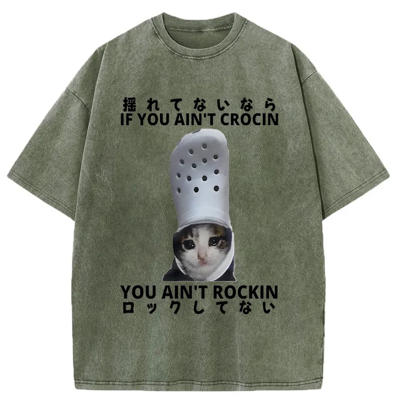 Funny Cat Meme Japan Washed T-Shirt