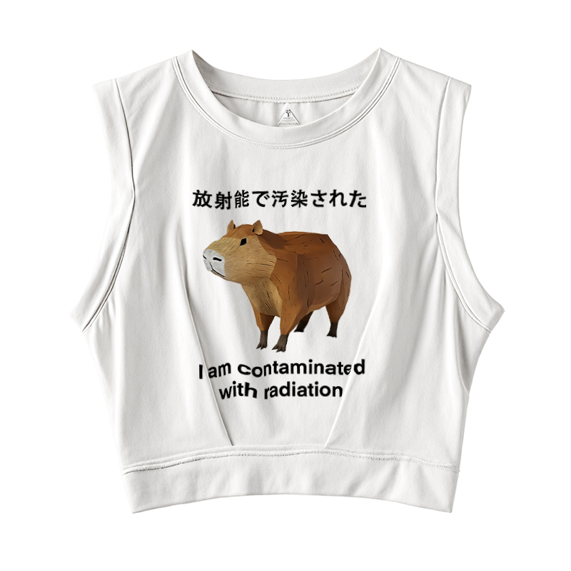  Capybara Contaminated By Radiation Sleeveless Crop Top