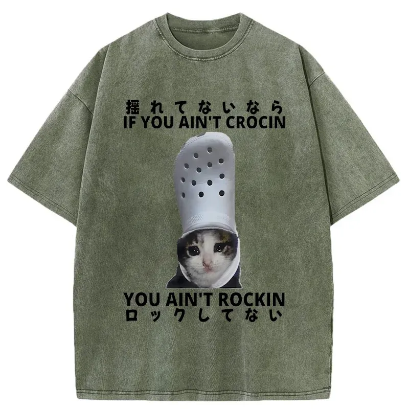 Funny Cat Meme Japan Washed T-Shirt