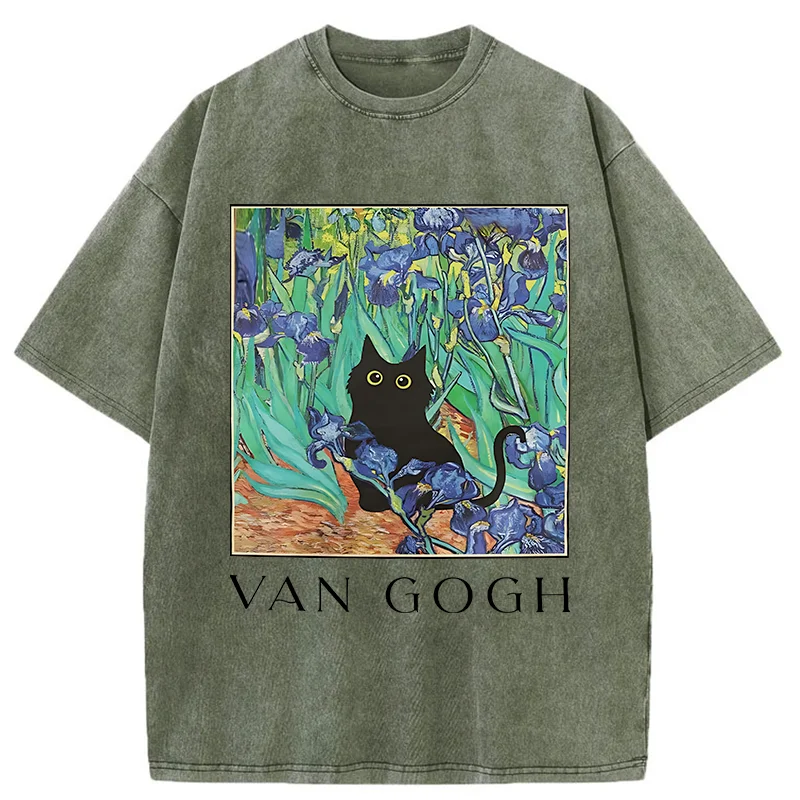 Van Gogh's Cat Japan Washed T-Shirt