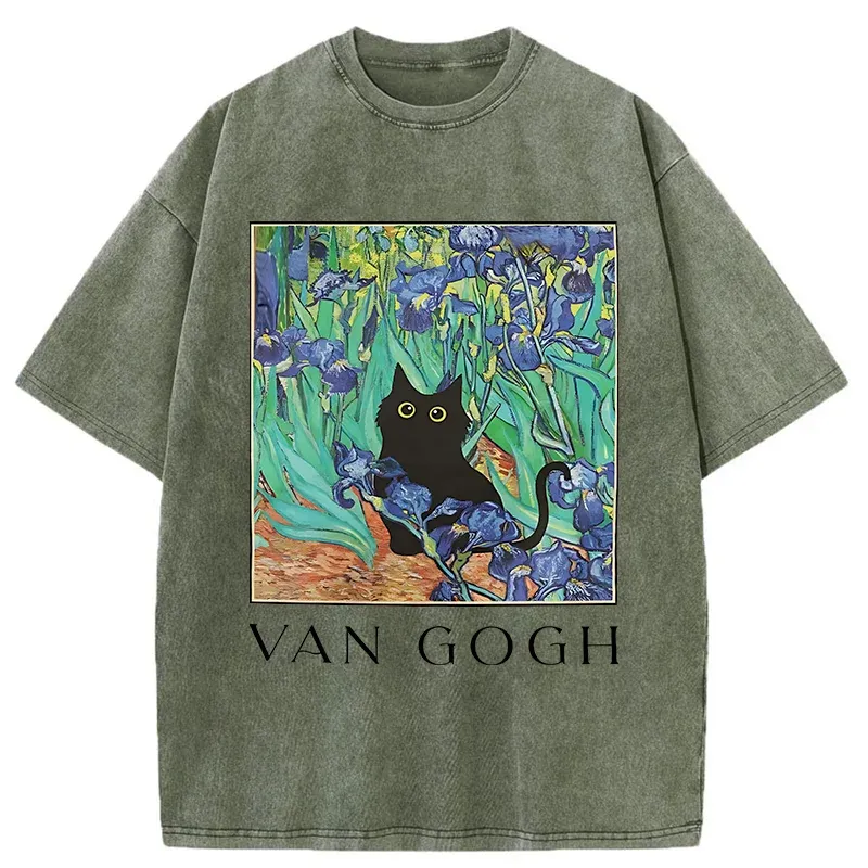 Van Gogh's Cat Japan Washed T-Shirt
