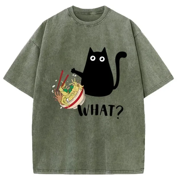 Naughty Cat Japan Washed T-Shirt
