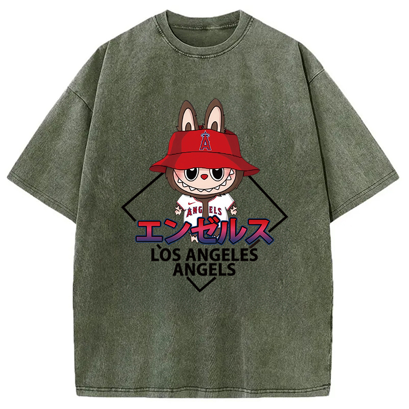 Labubu Los Angeles Angels Vintage Japanese Washed T-Shirt