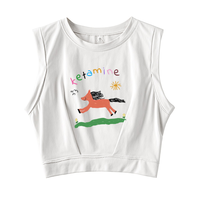  Running Orange Pony Sleeveless Crop Top