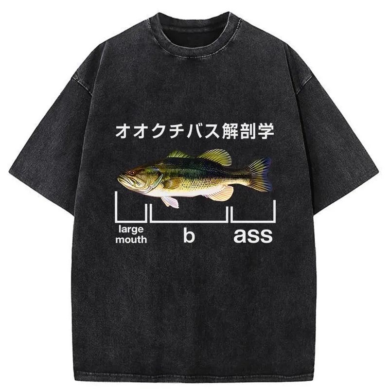  Largemouth Bass Anatomy Washed T-Shirt