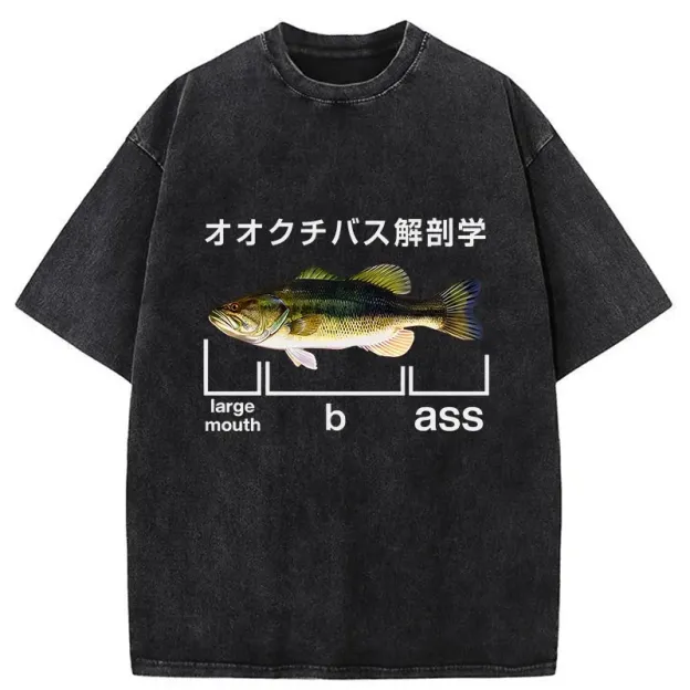  Largemouth Bass Anatomy Washed T-Shirt