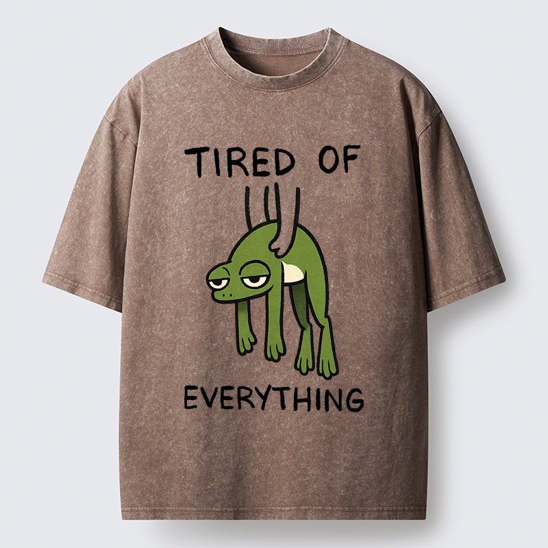 Unisex Tired Of Everything Frog Washed T-Shirt