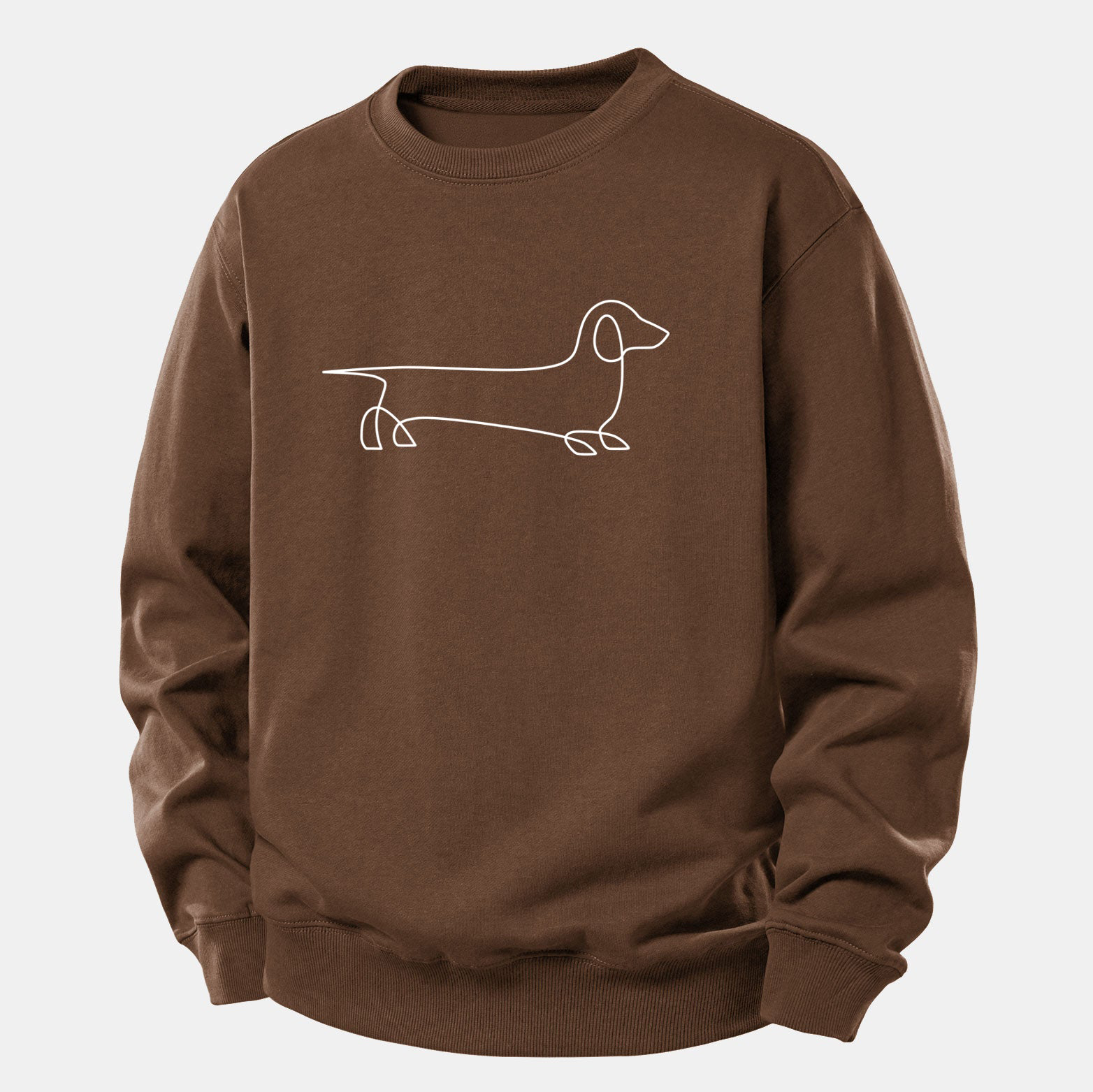 Line Dachshund Print Relax Fit Sweatshirt