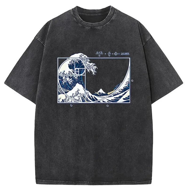 Ukiyoe Waves Japan Washed T-Shirt