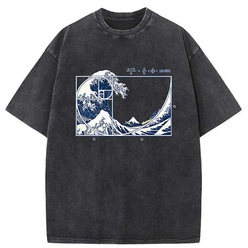 Ukiyoe Waves Japan Washed T-Shirt