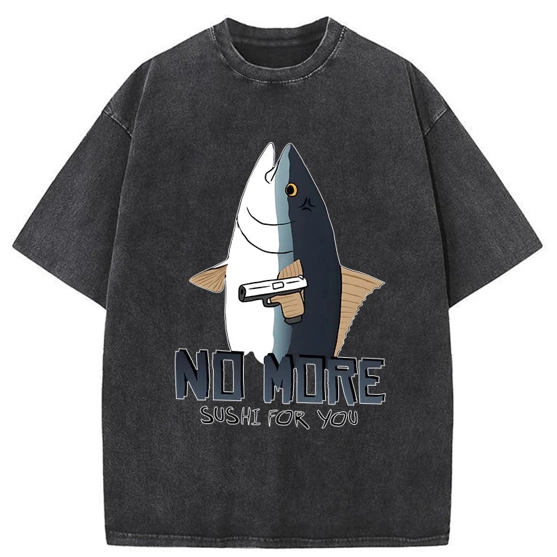Fish With A Gun Washed T-Shirt