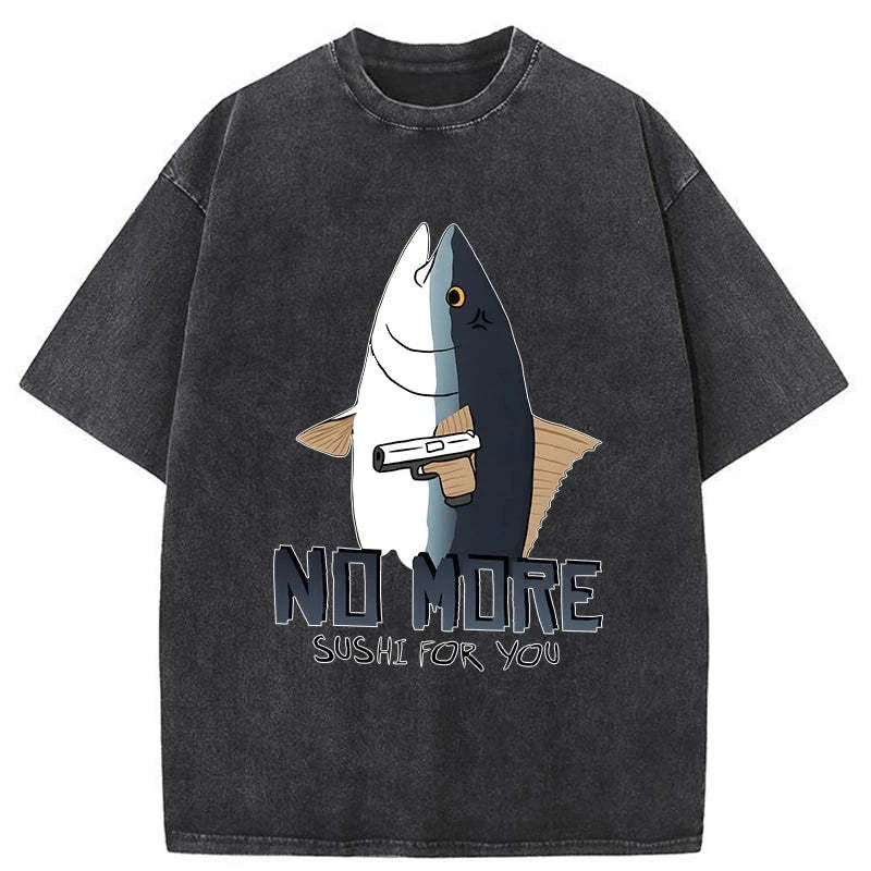 Fish With A Gun Washed T-Shirt
