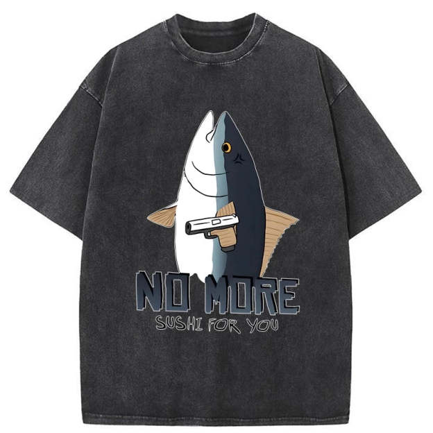 Fish With A Gun Washed T-Shirt