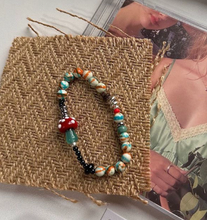 Glass Mushroom Bracelet