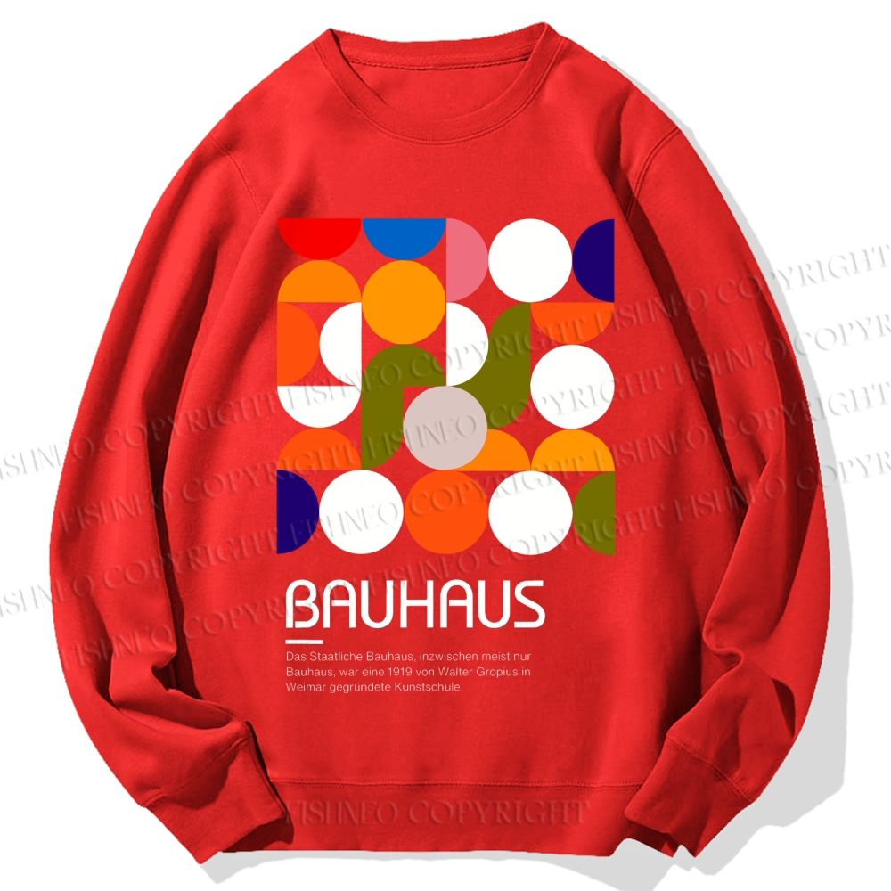 Unisex Vintage Bauhaus Design Printed Sweatshirt