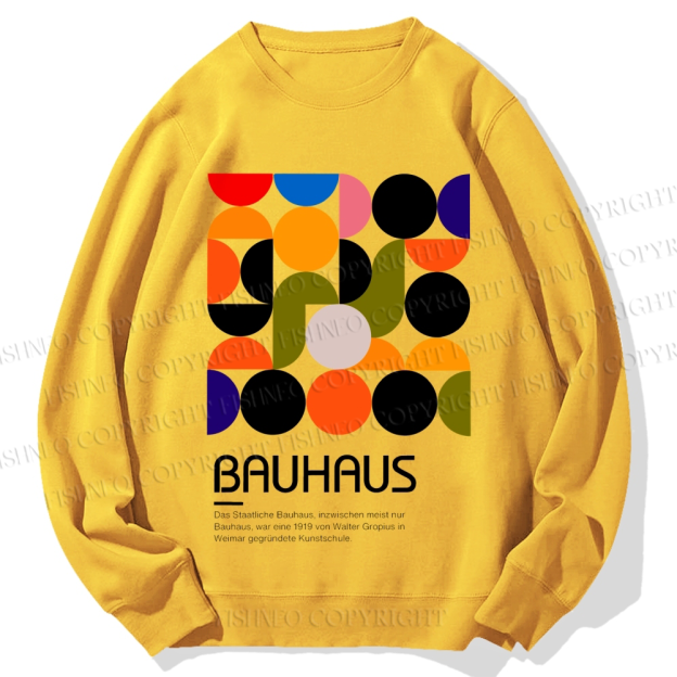 Unisex Vintage Bauhaus Design Printed Sweatshirt