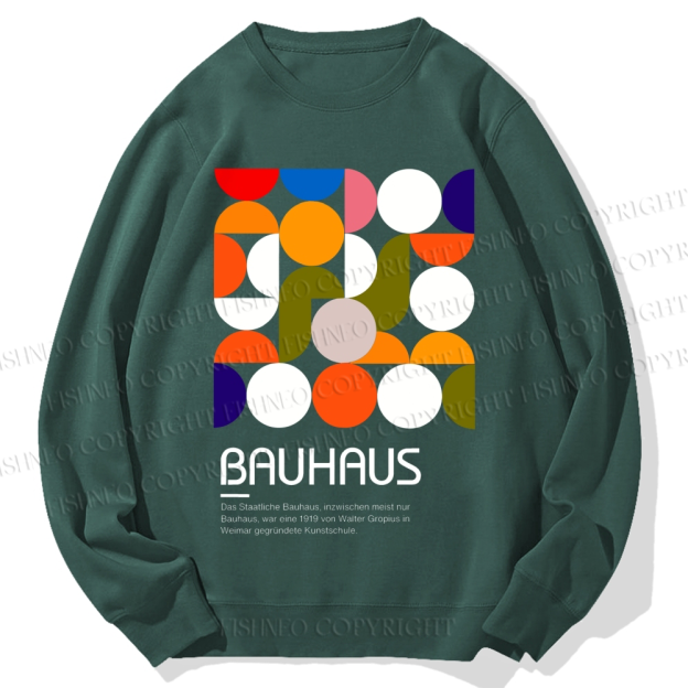 Unisex Vintage Bauhaus Design Printed Sweatshirt