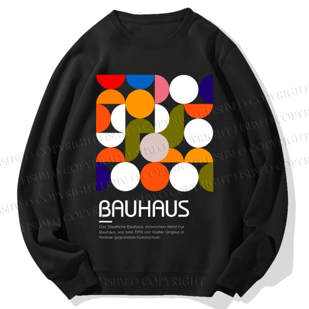 Unisex Vintage Bauhaus Design Printed Sweatshirt