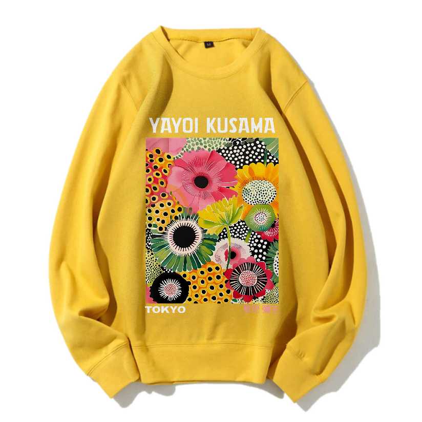 Unisex Flowers Yayoi Kusama Casual Printed Sweatshirt