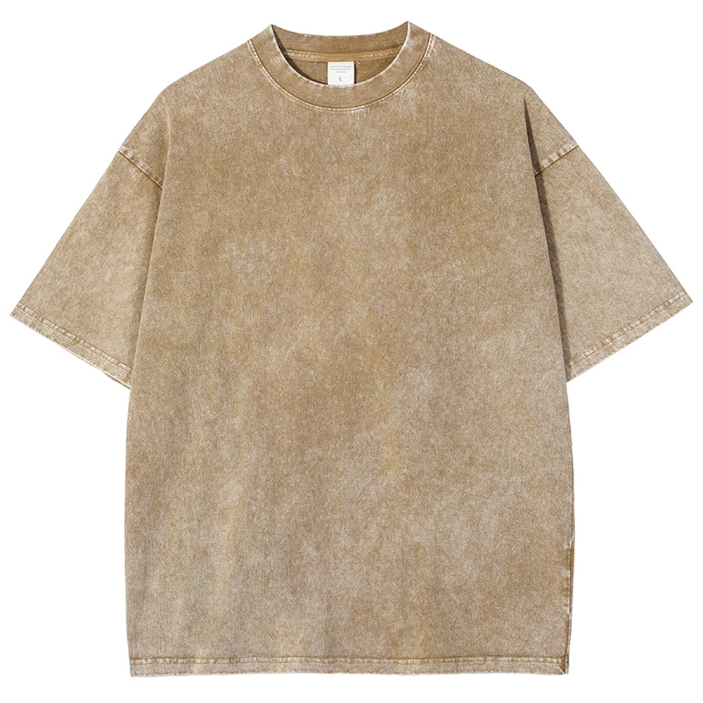 Fishes Pattern Printed Washed Vintage Short Sleeves T-Shirt