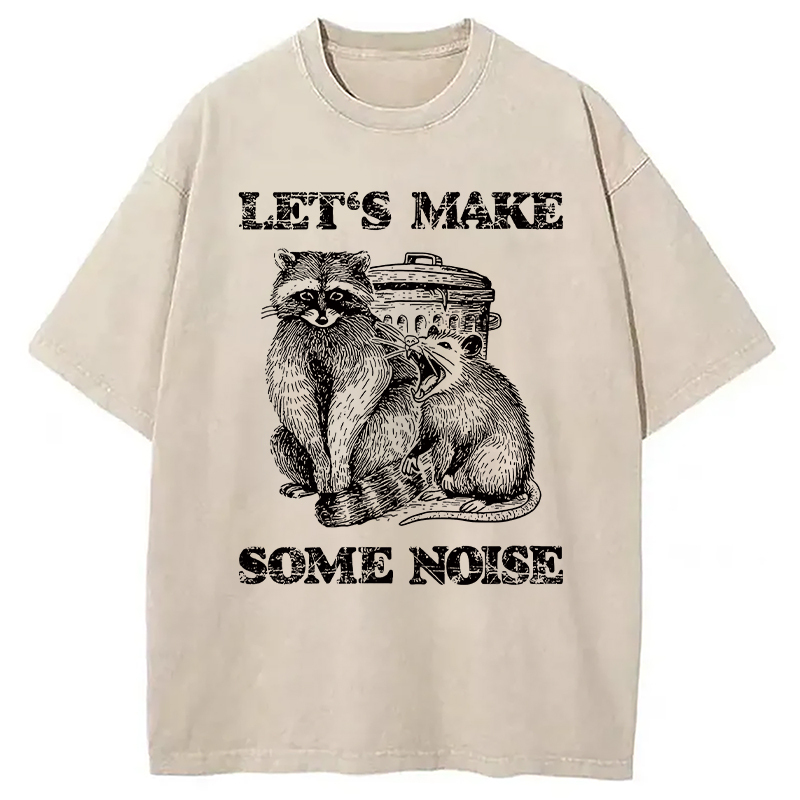 Noisy Raccoons And Possums Washed T-Shirt