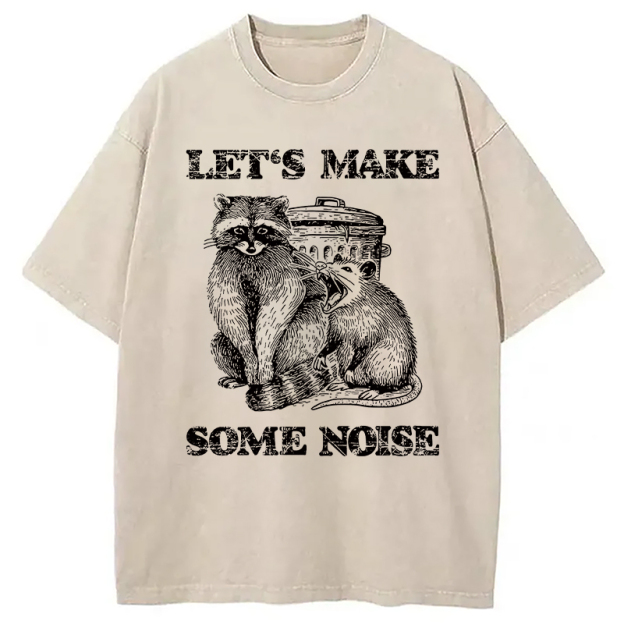 Noisy Raccoons And Possums Washed T-Shirt