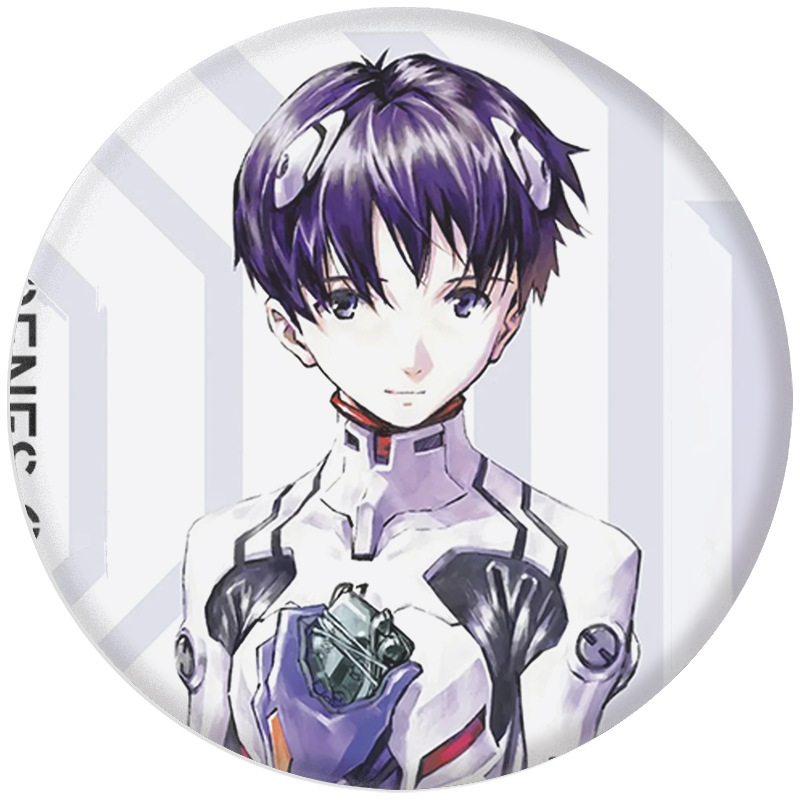 Eva Neon Genesis Evangelion Love Tibetan Edition Badge Tinplate Mirror Keychain Pendant Accessories Peripheral